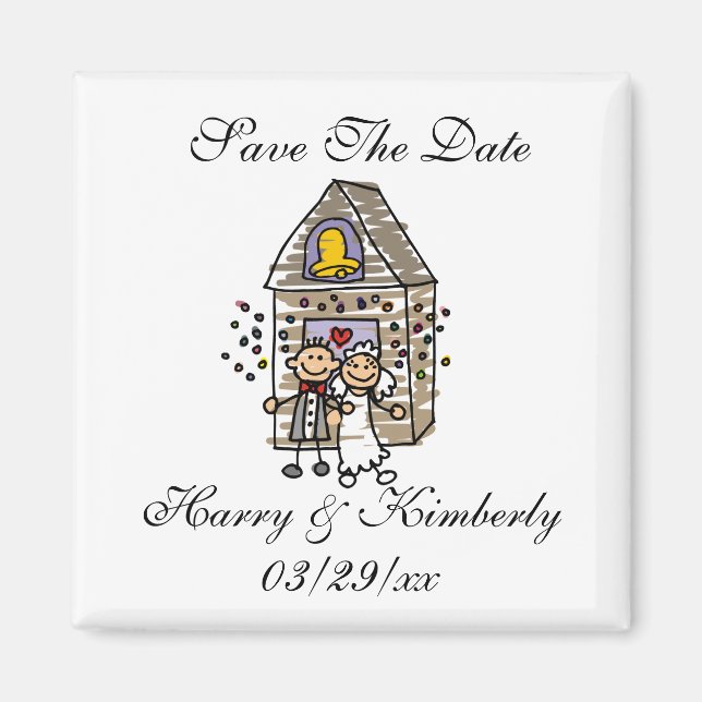 Cute Save The Dates Magnet Custom Names (Front)