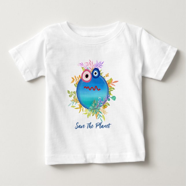Cute Save The Planet Baby T-Shirt (Front)