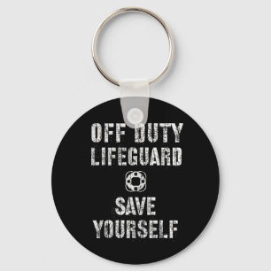 Cute Save Yourself Off Duty Swimming Pool Beach Keychain