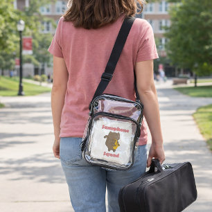 Cute Saxophone Squad Cat Clear Crossbody Bag