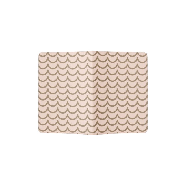 Cute scales pattern in pink and beige passport holder (Opened)