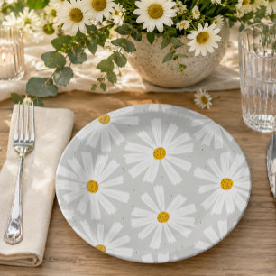 Cute Scandi Daisy Paper Plate