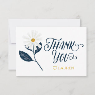 Cute Scandi Daisy Personalized Thank You Card