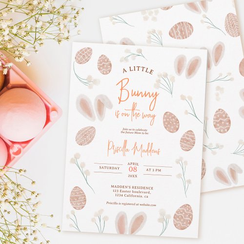 Cute Scandi Easter egg baby shower chic watercolor Invitation