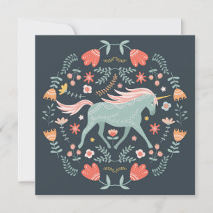Cute Scandi Unicorn Holiday Card