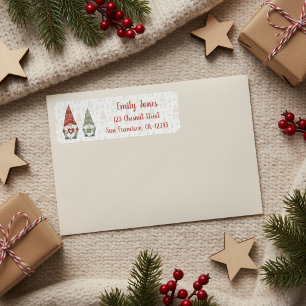 Cute Scandinavian Christmas Gnome Label