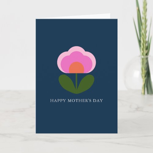 Cute Scandinavian Flower Editable Mothers Day Card