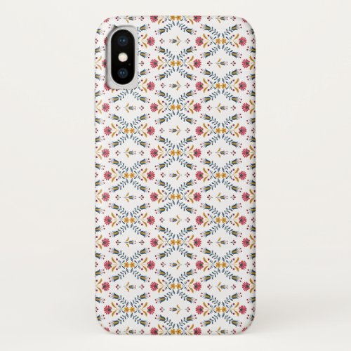 cute scandinavian folk art floral iPhone x case