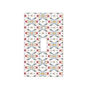 cute scandinavian folk art floral light switch cover