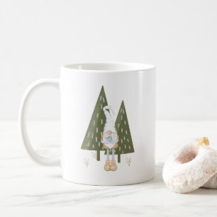 Cute Scandinavian Gnome Bird Pine Trees Coffee Mug