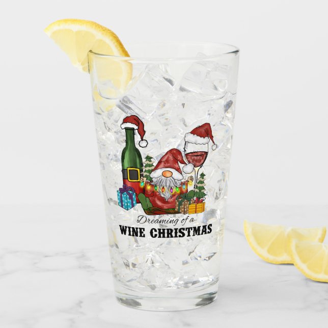 Cute Scandinavian Gnome Holiday Design Glass (Front Ice)
