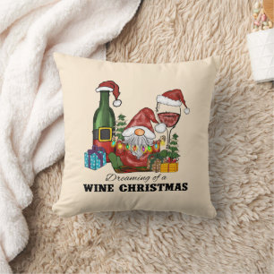 Cute Scandinavian Gnome Holiday Design Throw Pillow