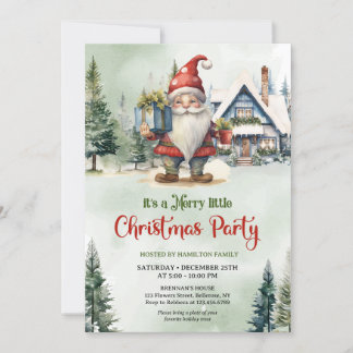 Cute Scandinavian gnome huge style winter Invitation