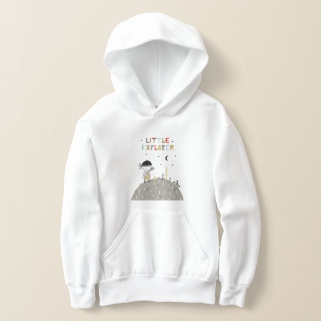 Cute Scandinavian Little Explorer  Hoodie (Laydown)