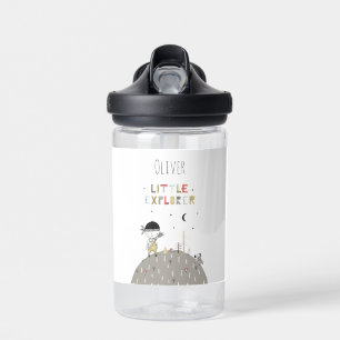 Cute Scandinavian Little Explorer Personalized Water Bottle