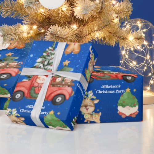 Cute Scandinavian Watercolor Christmas Gnomes Wrap Wrapping Paper