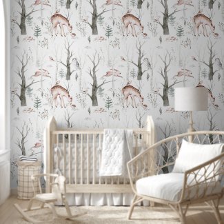 Cute Scandinavian Woodland Animal Friends Nursery