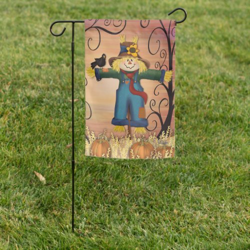 Cute Scarecrow Autumn Straw Pumpkin Patch Garden Flag