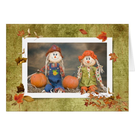 Cute Scarecrow Couple  Cards (Front Horizontal)
