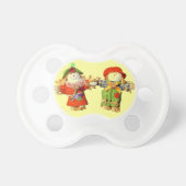 Cute Scarecrow Couple Holding Hands Pacifier (Front)