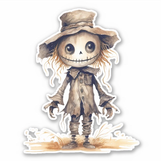Cute scarecrow, Halloween Sticker (Front)