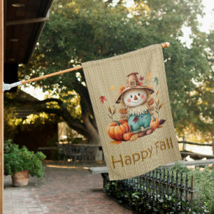 Cute Scarecrow House Flag