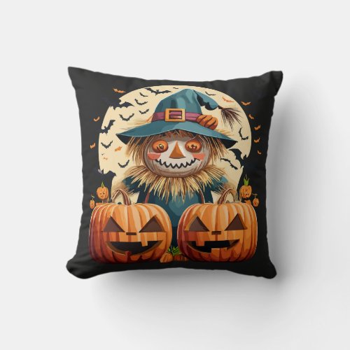 Cute scarecrow throw pillow