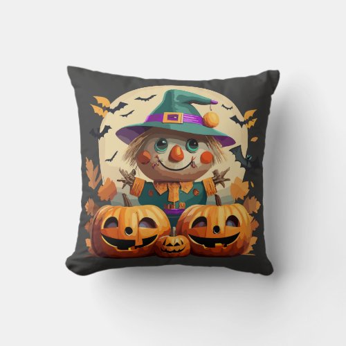 Cute scarecrow throw pillow