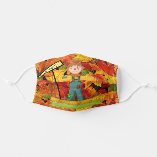 Cute Scarecrow Welcome Fall can Hold a Filter Adult Cloth Face Mask