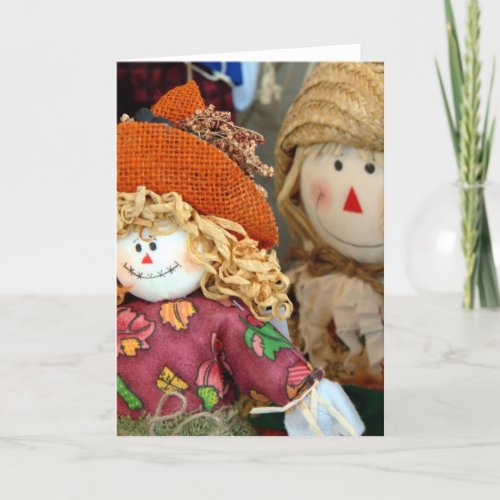 Cute Scarecrows Holiday Card