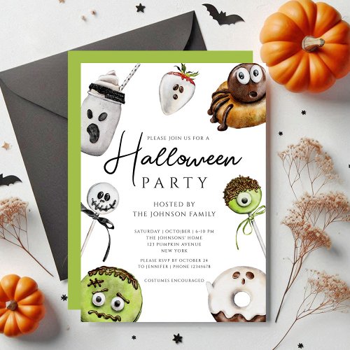 Cute Scary Candy Halloween Invitation