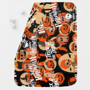 Cute & Scary Halloween Spooky vibes Baby Blanket