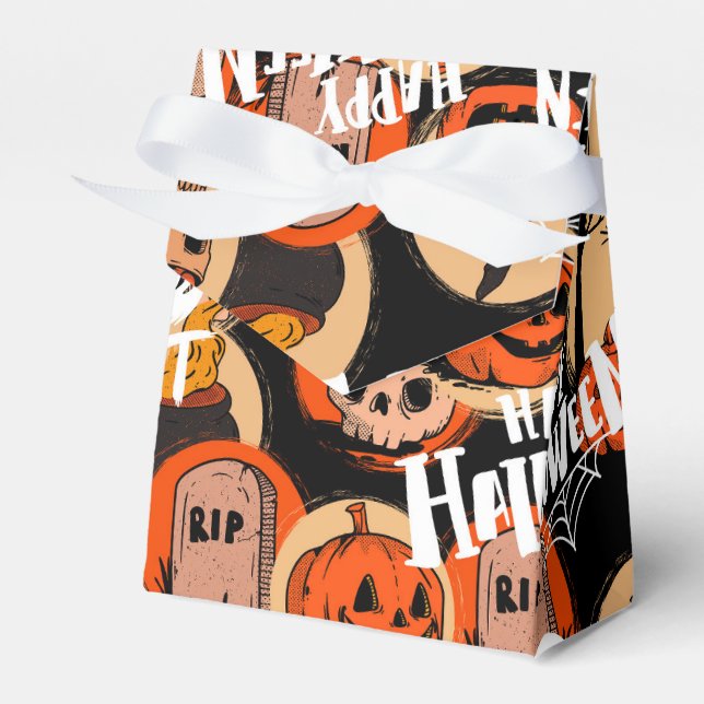  Cute & Scary Halloween Spooky vibes  Favor Boxes (Front Side)