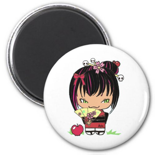 Cute Scary Miao _ gothic kokeshi doll Magnet