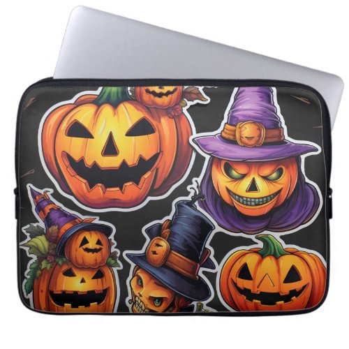Cute Scary Pumpkin Laptop Sleeve