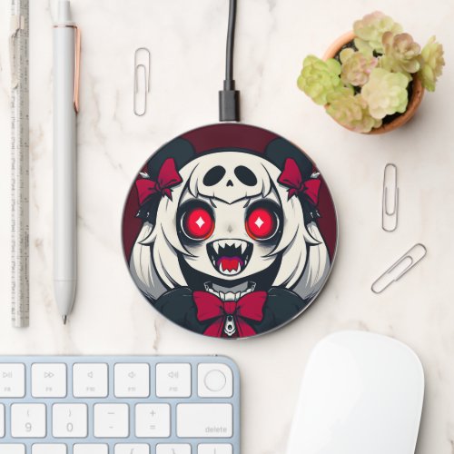 Cute Scary Vampire Girl Wireless Charger