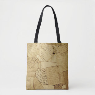 Cute Scattered Book Pages Tote Bag