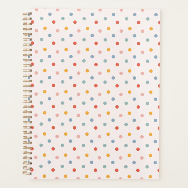 Cute Scattered Mini Polka Dots Muted Terrazzo Spec Planner (Front)