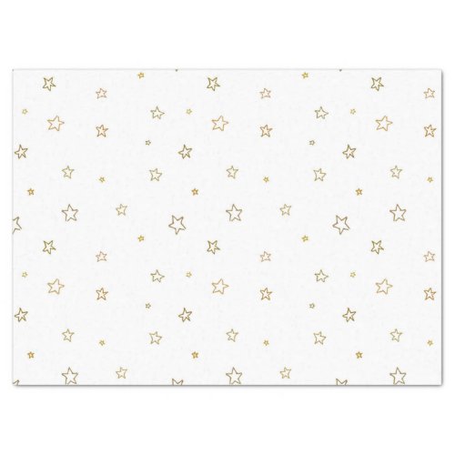 Cute Scattered Star Pattern on White Tissue Paper
