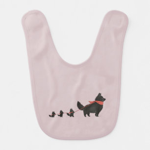 Cute Schipperke Dog Family – Baby Quote Baby Bib