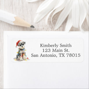 Cute Schnauzer Christmas Return Address  Label