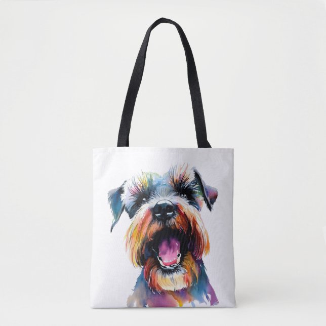 Cute Schnauzer - Colorful Dog Design Tote Bag (Front)