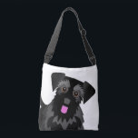 Cute Schnauzer Custom Color Crossbody Bag<br><div class="desc">Cute drawing of a miniature schnauzer.  The background color is customizable.</div>