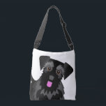 Cute Schnauzer Custom Color Crossbody Bag<br><div class="desc">Cute drawing of a miniature schnauzer.  The background color is customizable.</div>