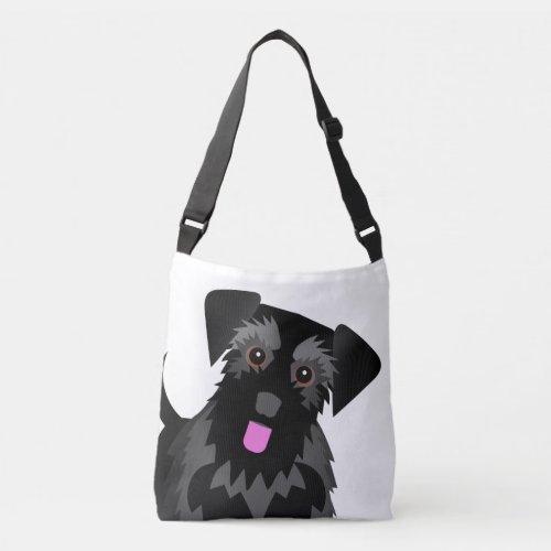 Cute Schnauzer Custom Color Crossbody Bag