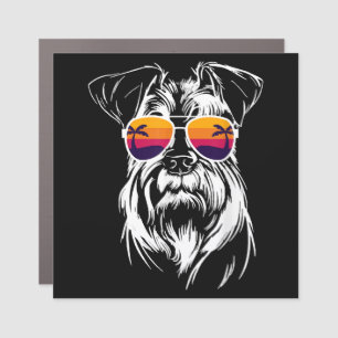 Cute schnauzer dog car magnet