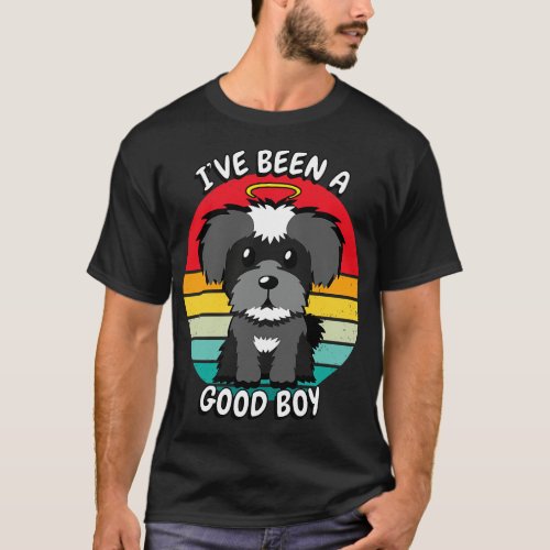 Cute schnauzer dog is a good boy T_Shirt