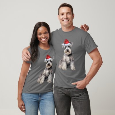 Cute Schnauzer Dog Lover Funny Christmas T-Shirt