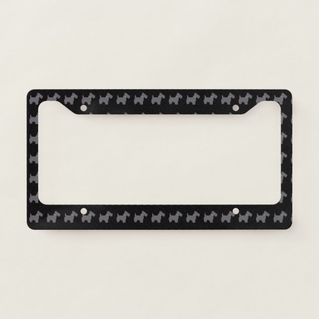 Cute Schnauzer dog pet License Plate Frame (Front)