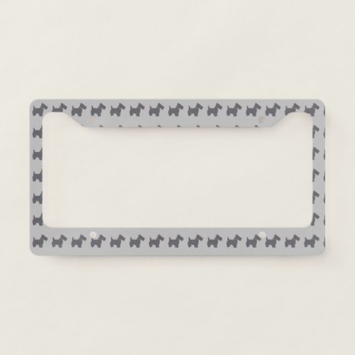 Cute Schnauzer dog pet License Plate Frame